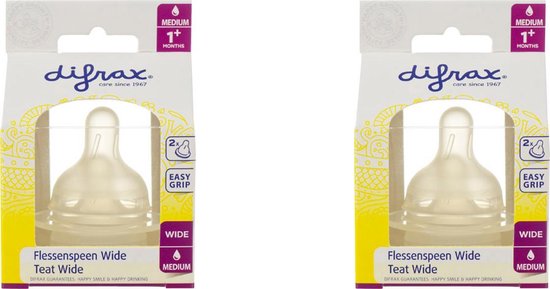 Difrax Wide Flessenspeen Medium 4 Stuks - Afbeelding 3