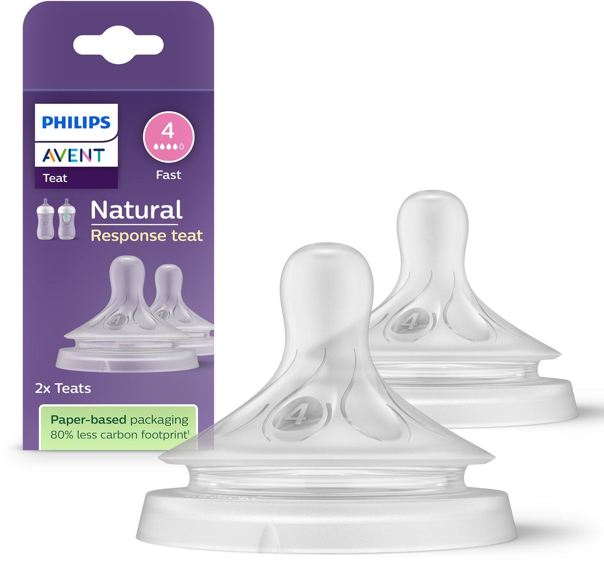Philips Avent Natuurlijke Flessenpenen 3+ mnd 2 Stuks