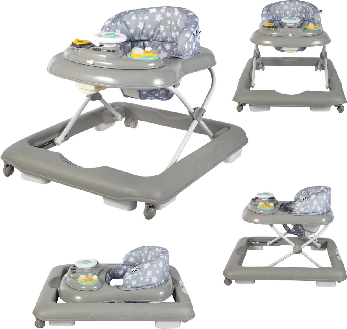 Bebies First Loopstoel 3-in-1 - Inklapbaar & Verstelbaar - Grijs 1