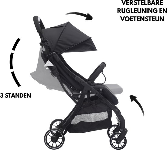 Cabino® Inklapbare Buggy Plus - Zwart 3