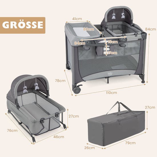 Costway 5-in-1 Babybedset 3