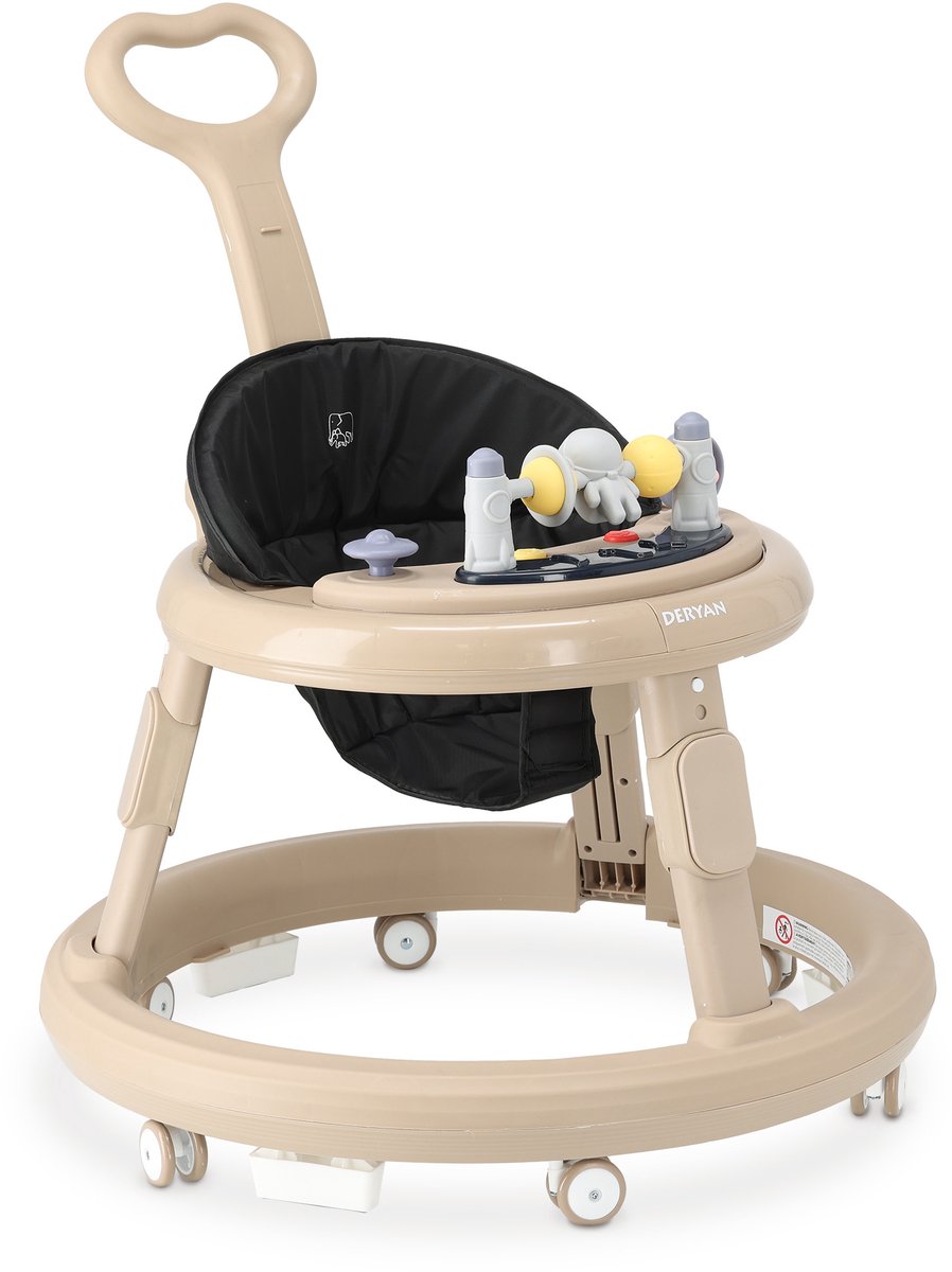 Deryan Mover Loopstoel met Duwstang - Nougat 1