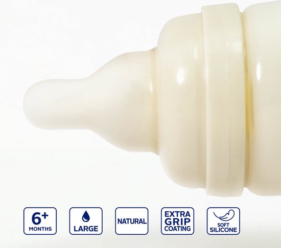 Difrax Natural Flessenspeen Large 6+ Mnd - 2 Stuks 2