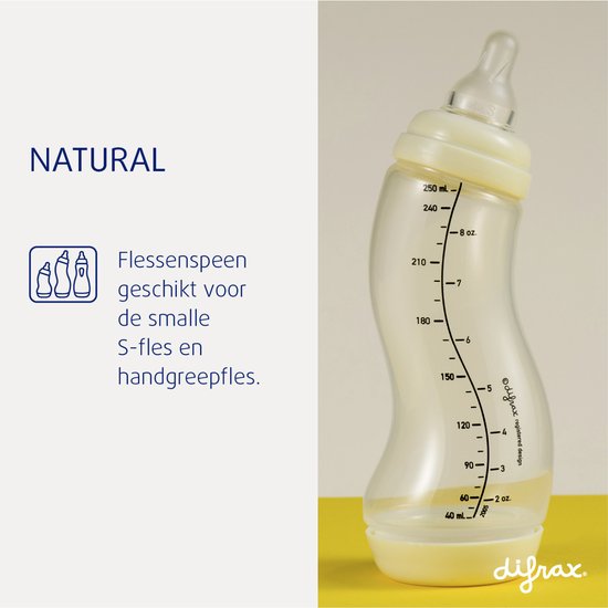 Difrax Natural Flessenspeen Large 6+ Mnd - 2 Stuks 3
