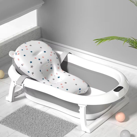GoudenGracht Opvouwbaar Babybadset Grijs met Handdouche en Thermometer 2