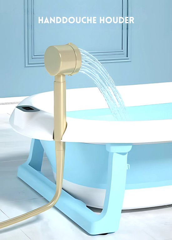 GoudenGracht Opvouwbaar Babybadset Grijs met Handdouche en Thermometer 5