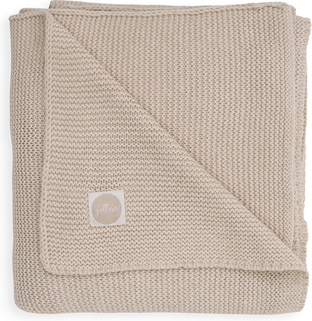 Jollein Basic Knit Ledikantdeken 100x150cm - Nougat 1
