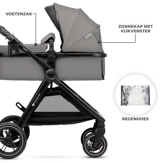 KinderKraft ESME PRO 3-in-1 Kinderwagen - Beige/Grijs 3