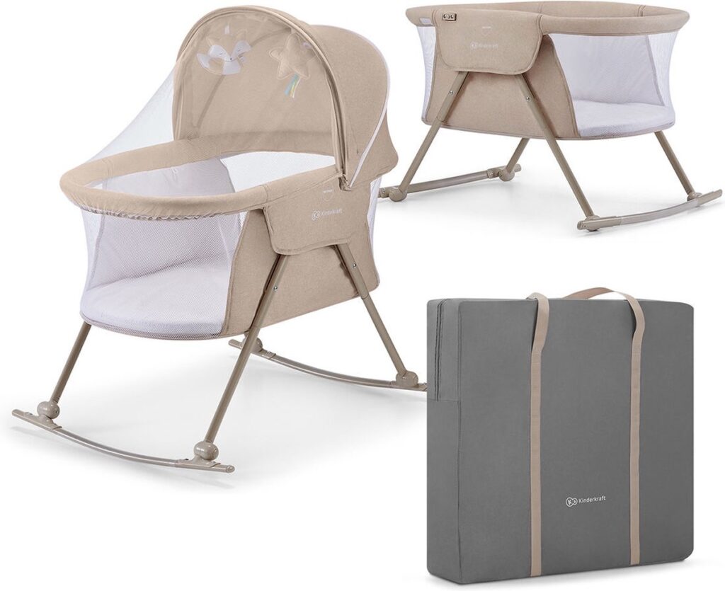 KinderKraft Lovi 3in1 Wieg & Campingbed & Schommelwieg 1