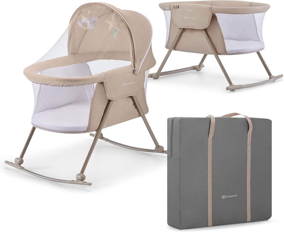KinderKraft Lovi 3in1 Wieg & Campingbed & Schommelwieg 1