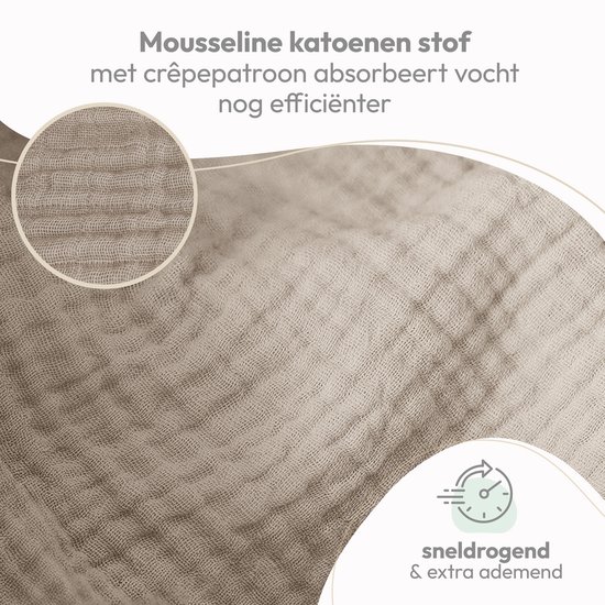 Laleni 10-pack Hydrofiele Doeken - 100% Katoen - Beige - 70x70cm 4