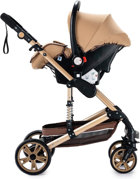 Luxe 3-in-1 Kinderwagen Khaki/Bruin - Merkloos 5