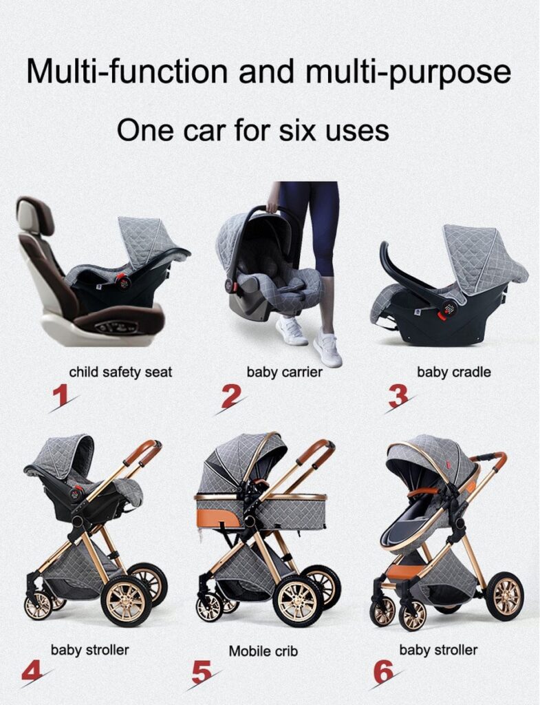 Luxe 3-in-1 Kinderwagen - Wit - Merkloos 1