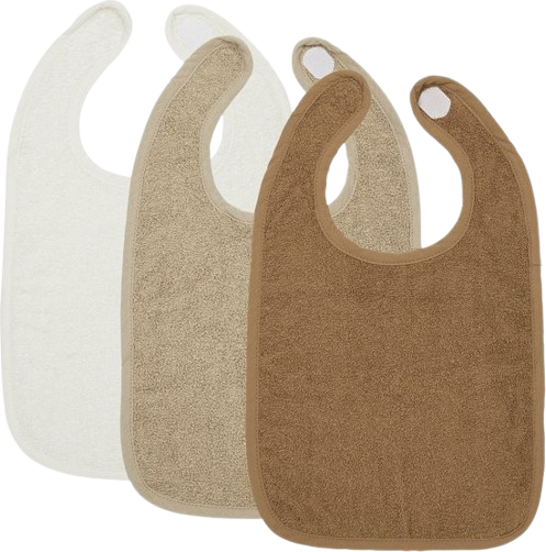 Meyco 3-pack Badstof Slabbers - Offwhite/Sand/Toffee 1
