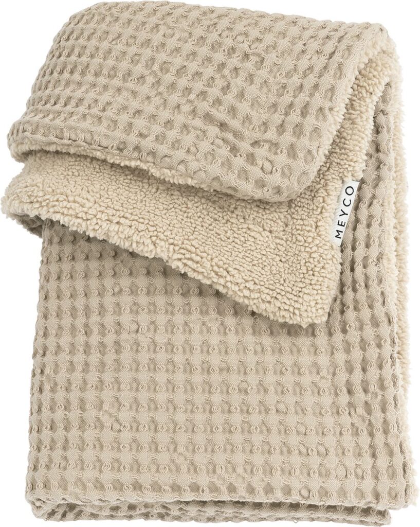 Meyco Wafel Teddy Wiegdeken 75x100cm - Sand - 2.0 TOG 1