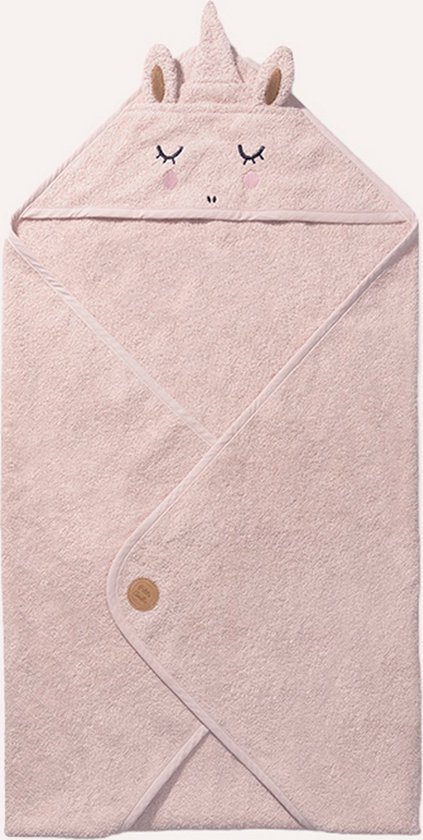 Petite Amélie Lara Badcape - Licht Roze - 100% Biologisch Katoen 2