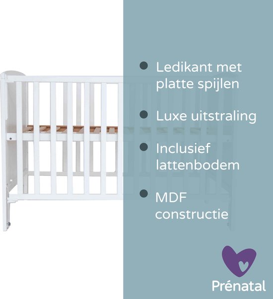 Prénatal Skye Babybed 60x120 cm - Wit 3