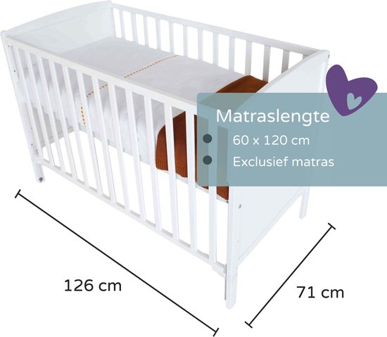 Prénatal Skye Babybed 60x120 cm - Wit 4