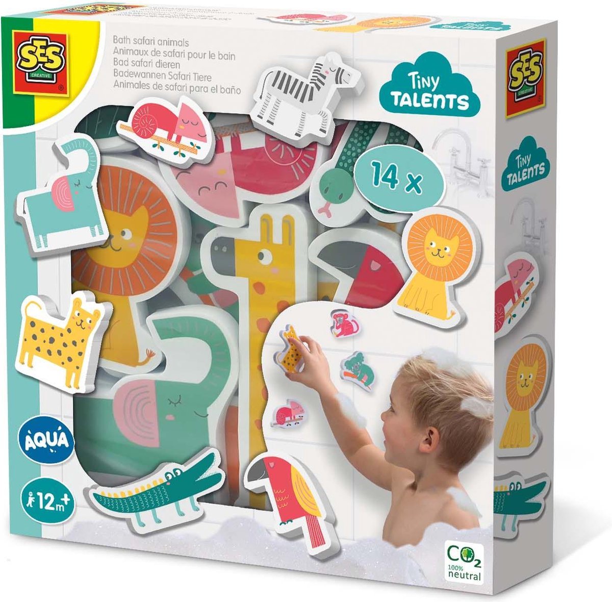 SES Creative Safari Badspeelgoed - 14 Foam Dieren 1