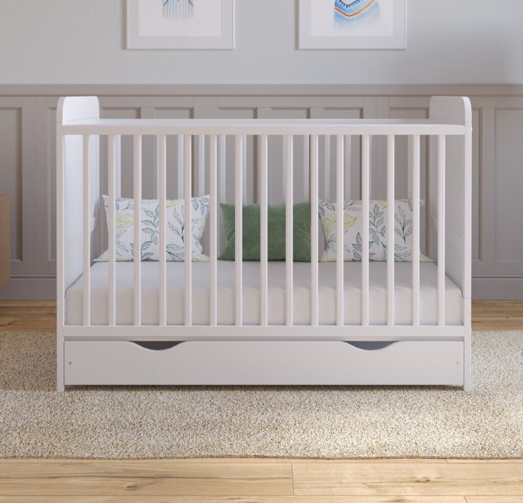 Sleep&Love 2-in-1 Babybedje met Matras & Lade - 120x60 cm - Wit 1