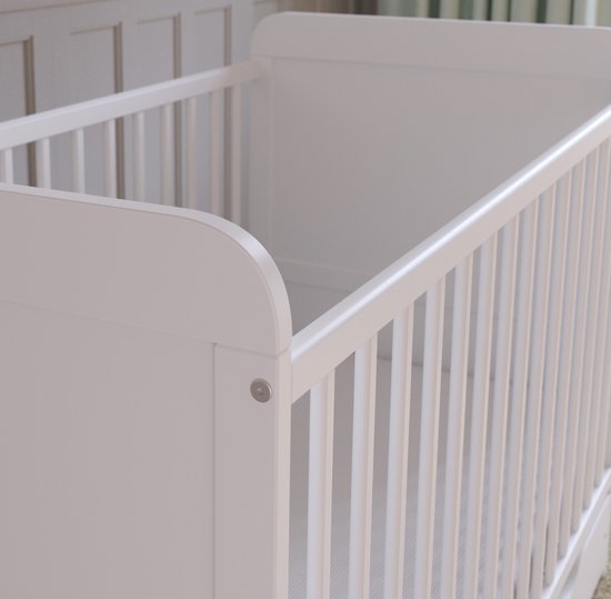 Sleep&Love 2-in-1 Babybedje met Matras & Lade - 120x60 cm - Wit 5