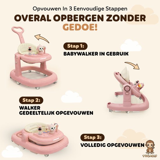 Twinky 4-in-1 Inklapbare Loopstoel & Loopwagen 3