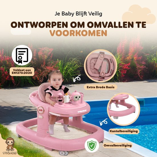 Twinky 4-in-1 Inklapbare Loopstoel & Loopwagen 5