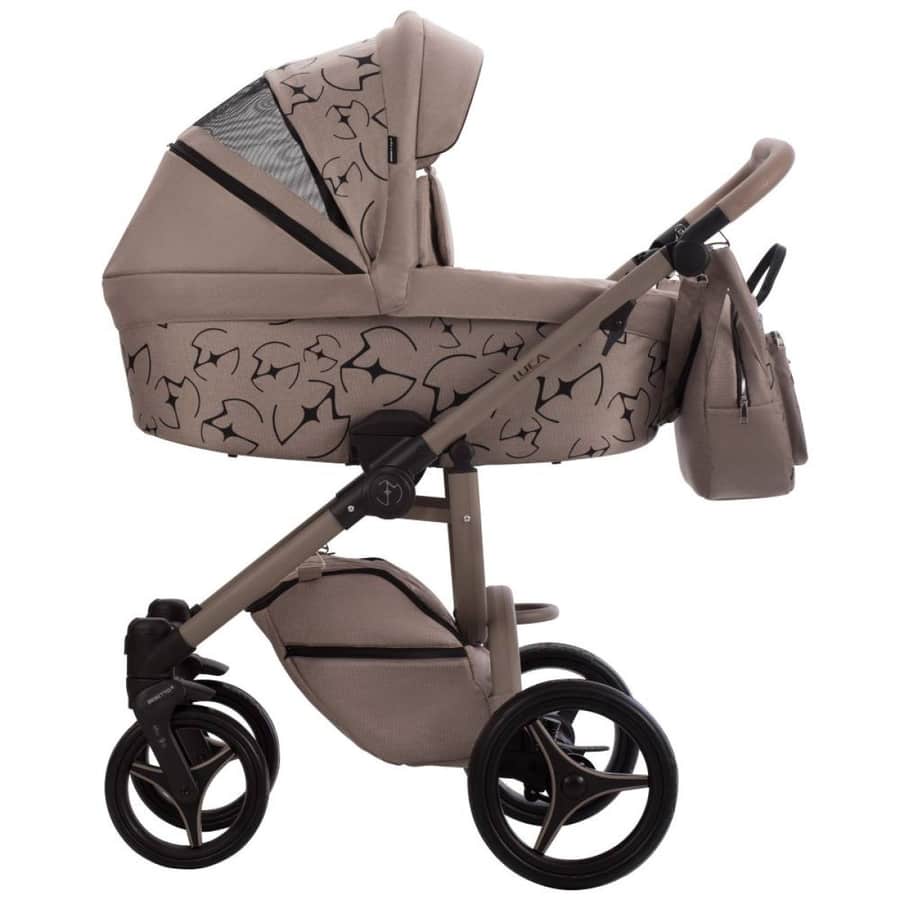 Luca x Eva Minge 3-in-1 Kinderwagen Set – Inclusief Autostoel, Reiswieg & Wandelwagen – Luxe Design – Lichtgewicht – Eco-leer – Zwart