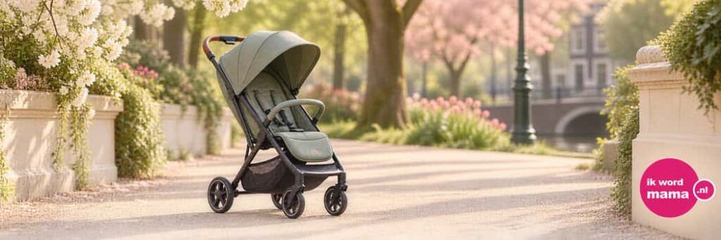 Sfeerbeeld bij beste buggy met het ik word mama-logo