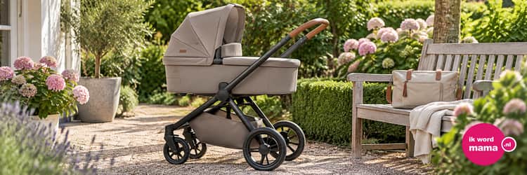 Sfeerbeeld bij beste kinderwagen met het ik word mama-logo
