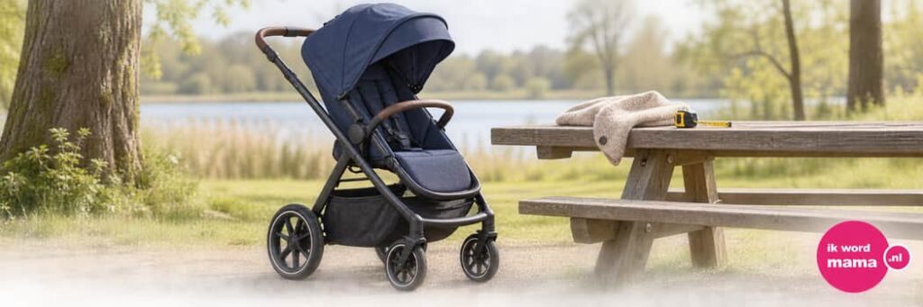 Sfeerbeeld bij buggy tot 30 kg met het ik word mama-logo