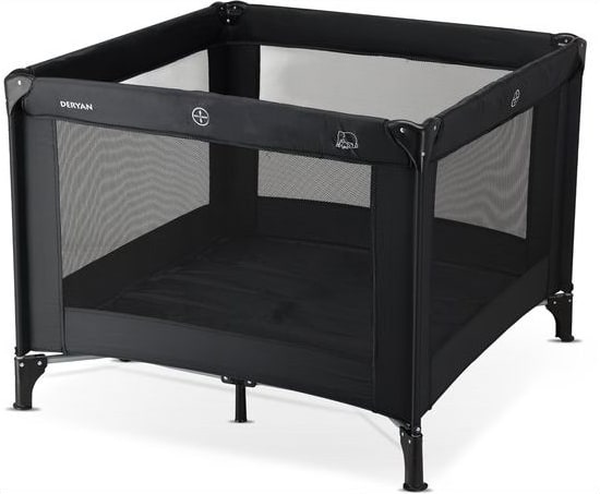 Deryan Kinderbox - Campingbedje - Inklapbare box - 100x100cm - Zwart