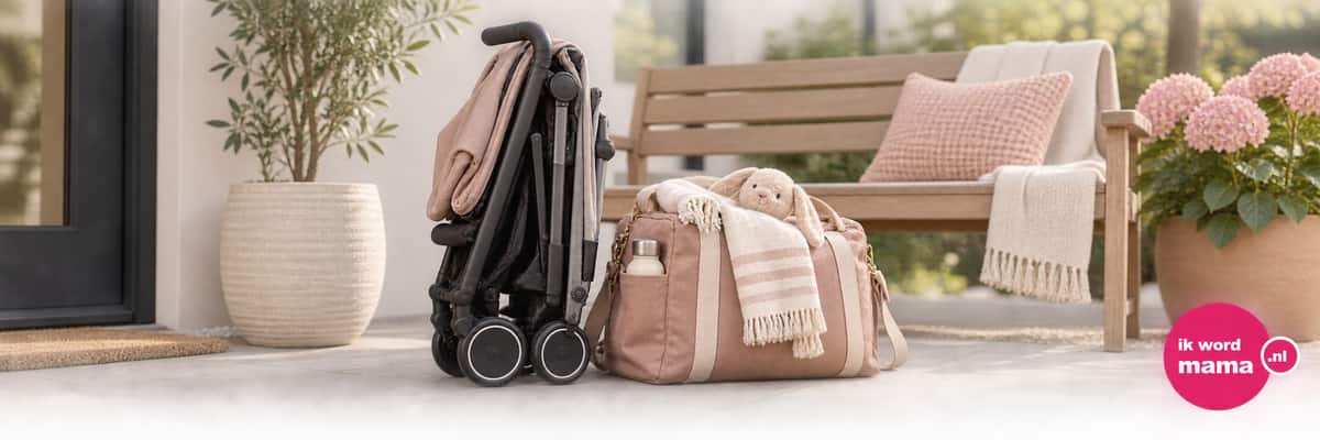 Sfeerbeeld bij dubatti smart buggy met het ik word mama-logo
