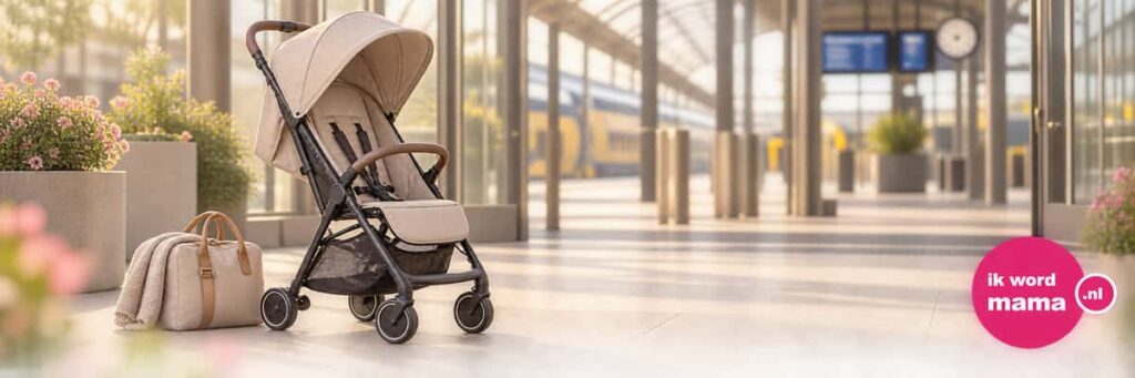 Sfeerbeeld bij lichtgewicht buggy met het ik word mama-logo
