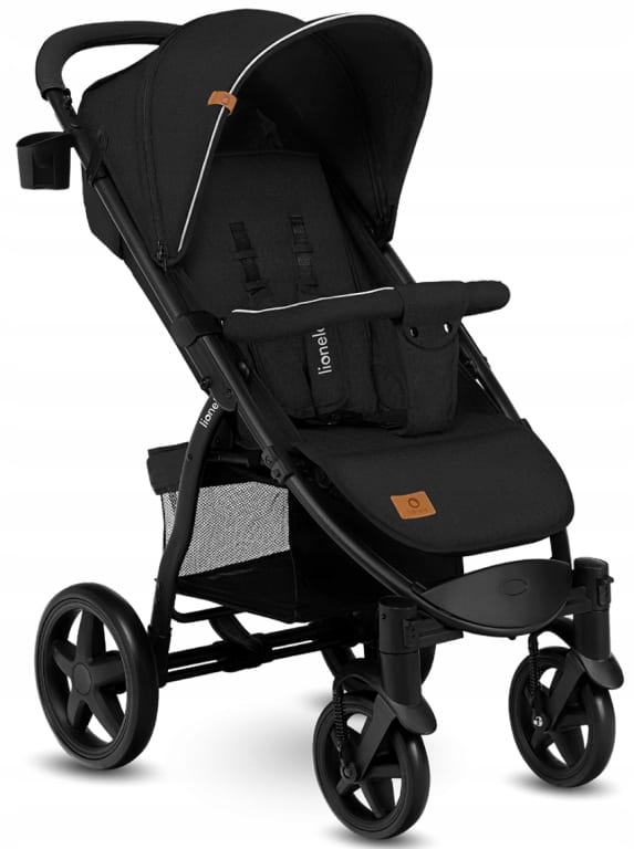 Lionelo Buggy Annet Plus – Lichtgewicht & Inklapbaar – Grote Massieve Wielen met Vering – Inclusief Voetenzak, Klamboe & Bekerhouder – Verstelbare Rugleuning & Voetsteun – Wandelwagen vanaf de geboorte tot 22 kg – Kinderwagen