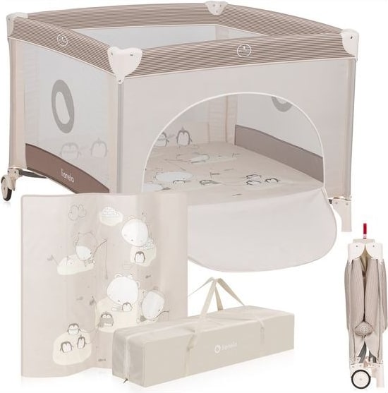 Lionelo Bonnie Kinderbox - Babybox - tot 15 kg -Zijwanden van luchtige gaas - Ruime speelruimte - Systeem voor snel in- en opvouwen - Meegeleverde draagtas