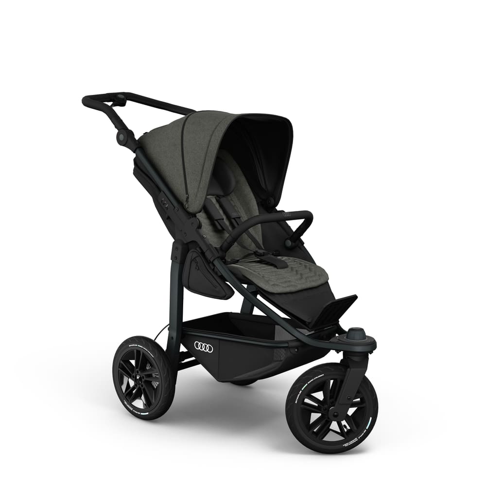 TFK Mono3 Audi Edition Kinderwagen – Premium 3-Wiel Buggy – All Terrain & Jogger – Luxe Design – Zwart