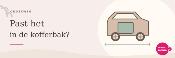 Illustratie bij past het in de kofferbak? met het Ik word mama-logo